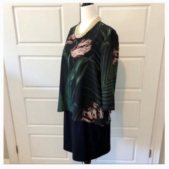 Ted Baker Palm Floral overhang tunic dress size 3 nwot - Picture 6 of 14